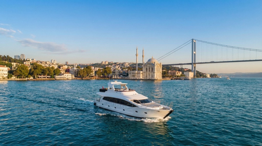 SU Royal Yacht - Bosphorus Bridge and Ortaköy Mosque
